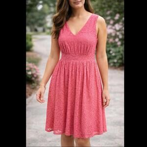 Wrangler Pink Lace Sleeveless Dress Medium